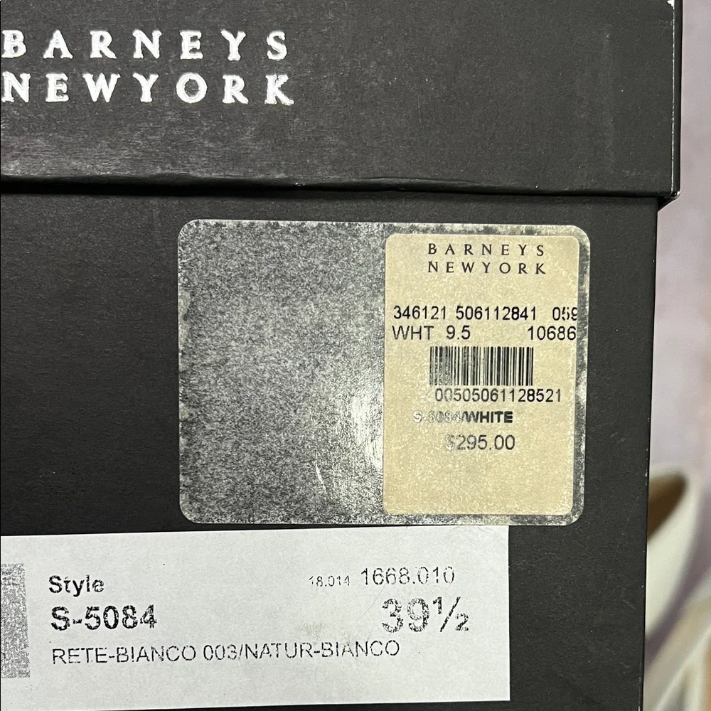 Barney's New York White Pointed-Toe Mesh Flats - 39.5